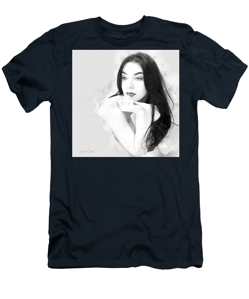 Beautiful Woman T-Shirt featuring the digital art Daydreamer by Linda Lee Hall