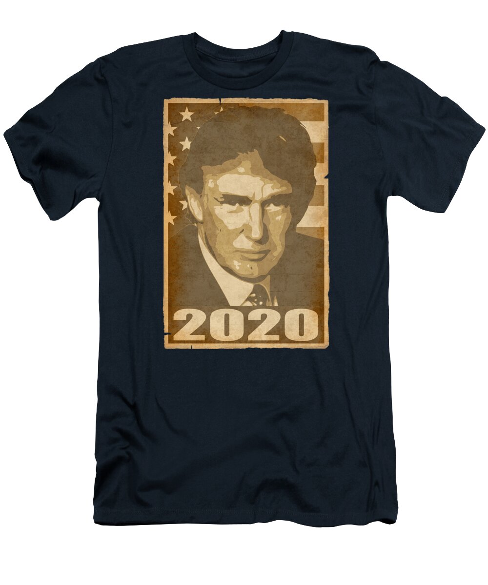 Donald T-Shirt featuring the digital art Donald Trump 2020 And Stripes by Filip Schpindel