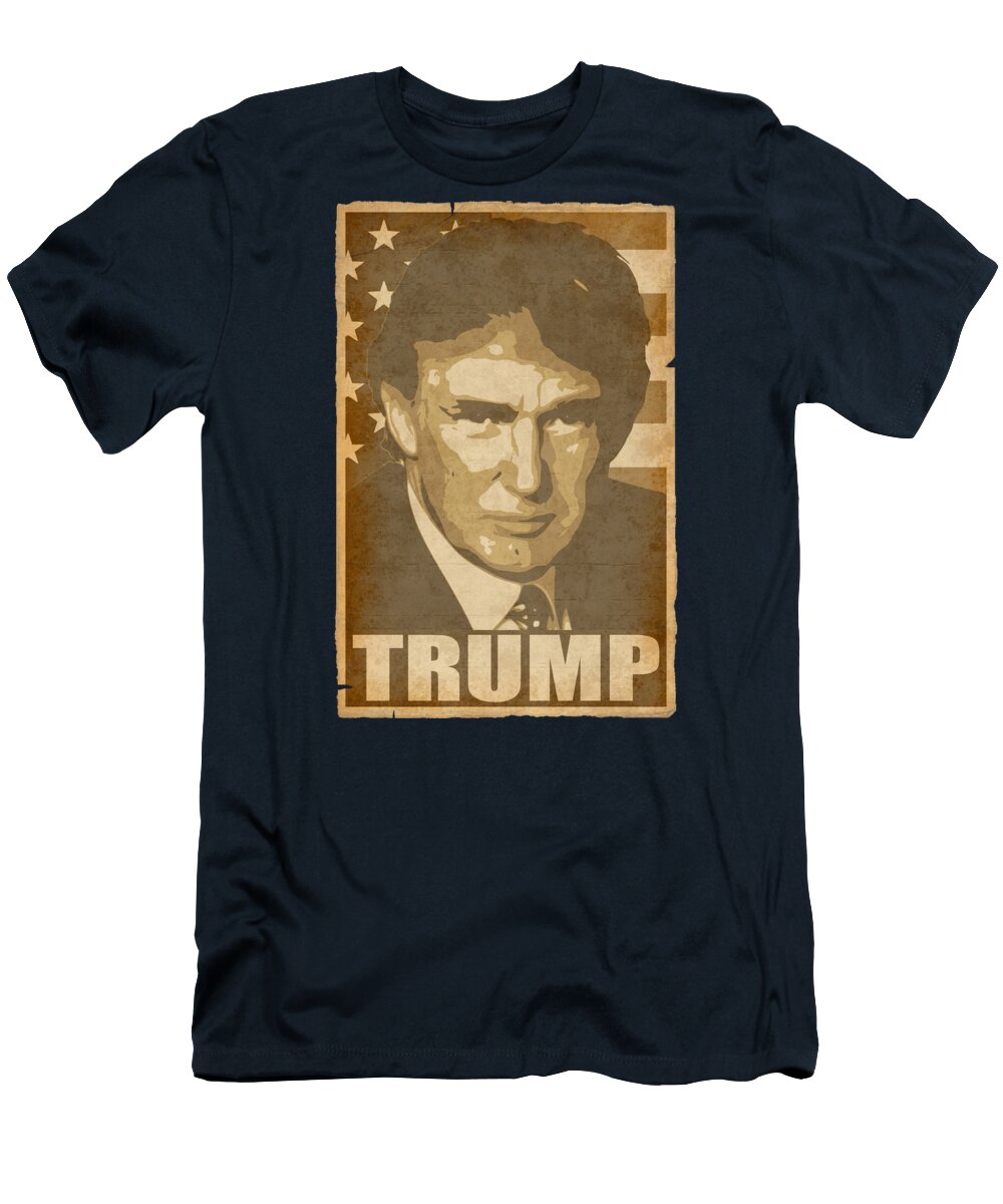 Donald T-Shirt featuring the digital art Donald Trump Stars And Stripes by Filip Schpindel
