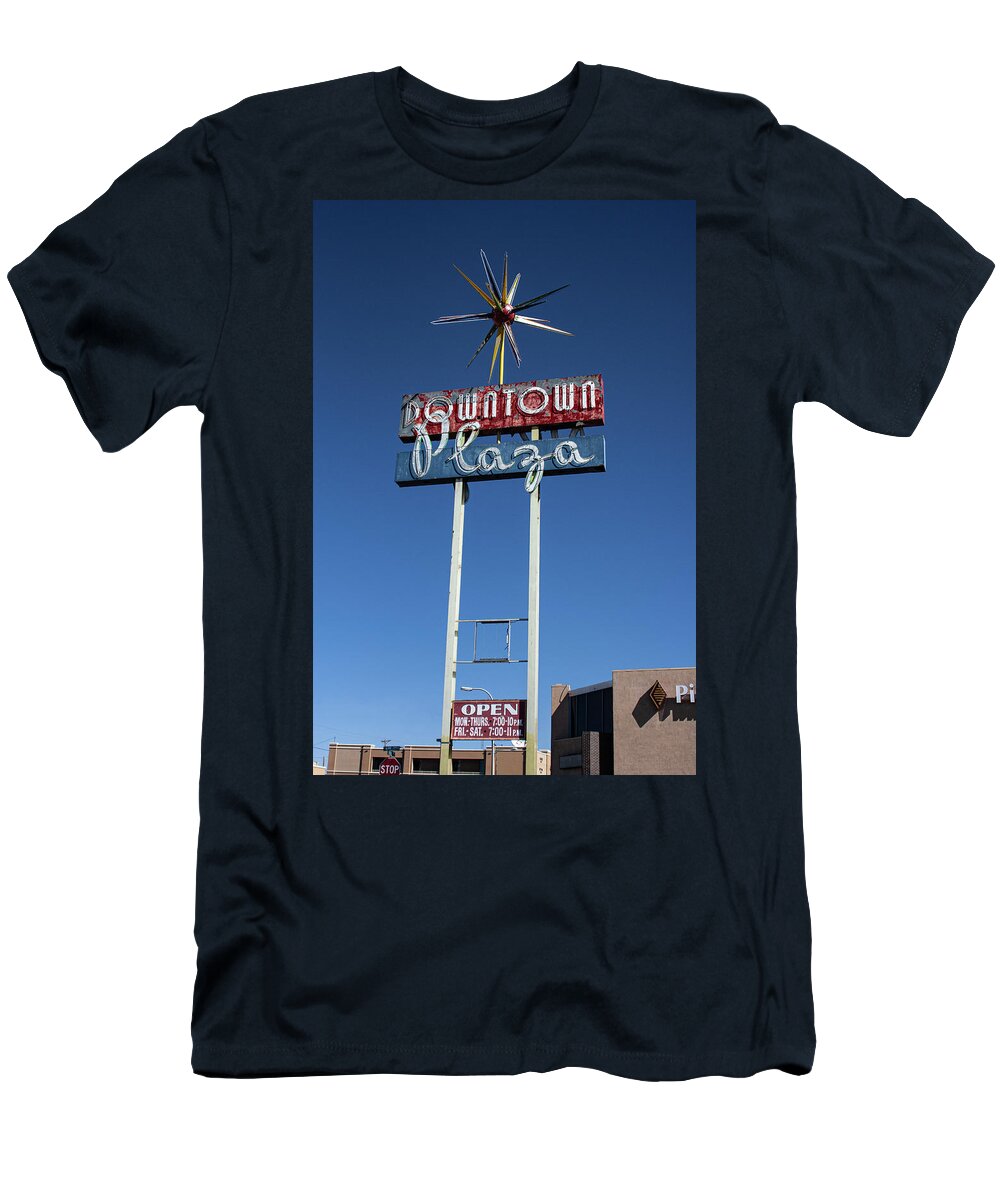 Space Age T-Shirt featuring the photograph Downtown Plaza Gallup New Mexico by Matthew Bamberg
