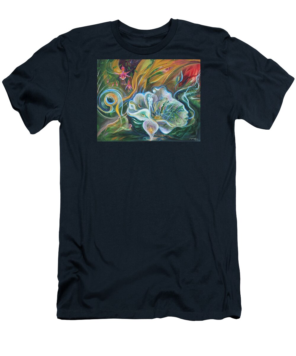 Masks T-Shirt featuring the painting Dreaming of Love by Sofanya White