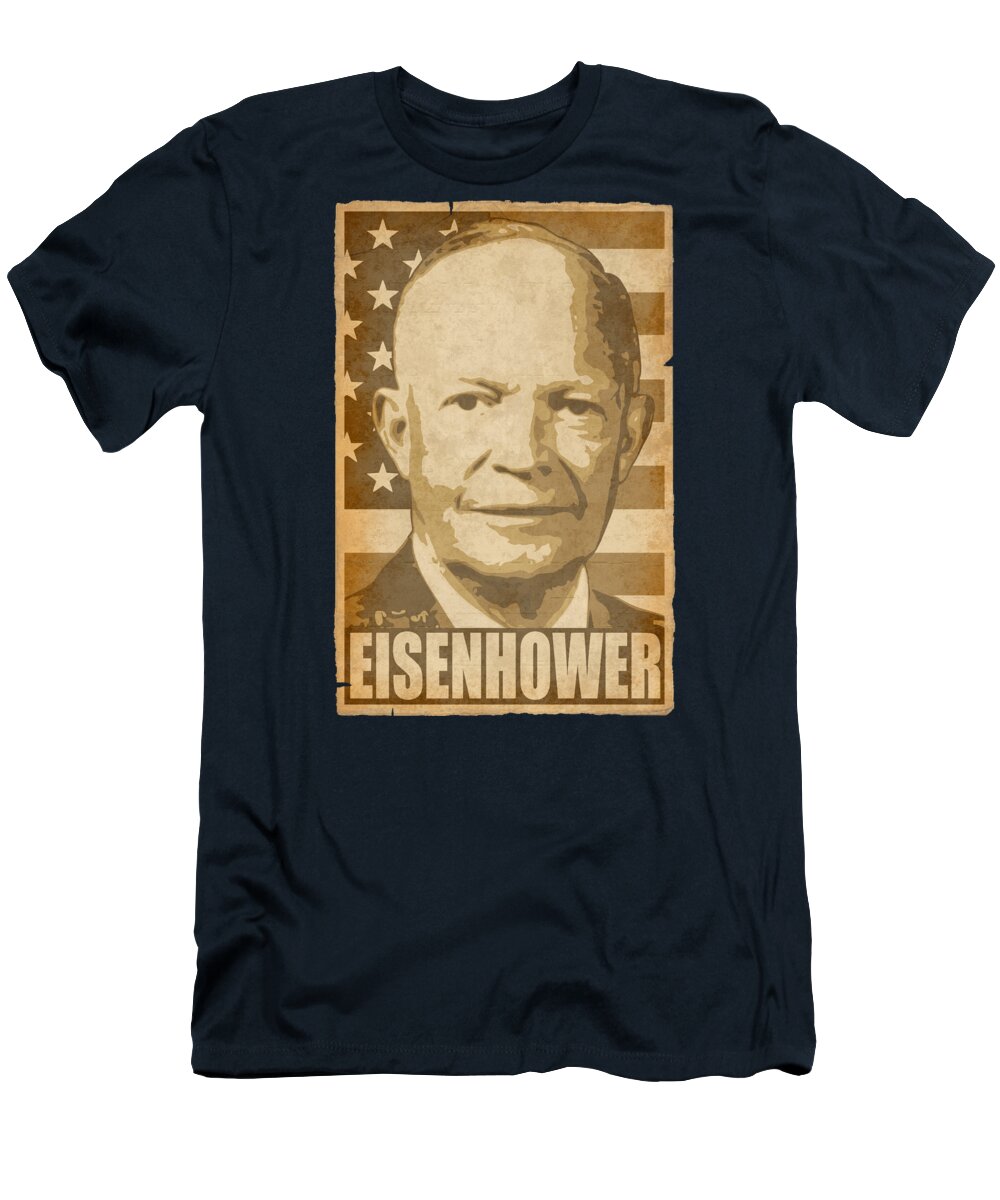 Dwight T-Shirt featuring the digital art Dwight D Eisenhower Hope Style by Filip Schpindel