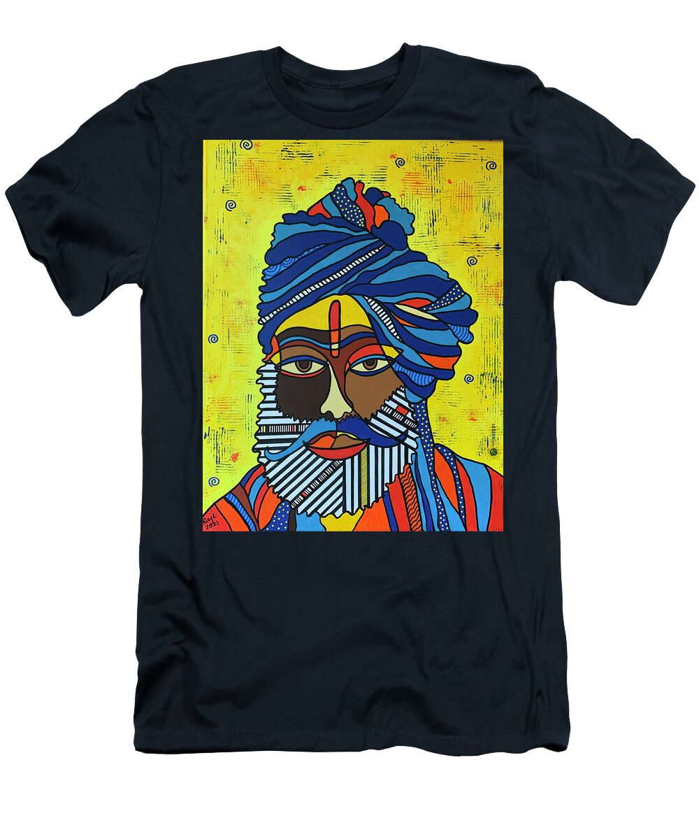 Indian Cubism T-Shirt featuring the painting Enlightened 2 by Raji Musinipally