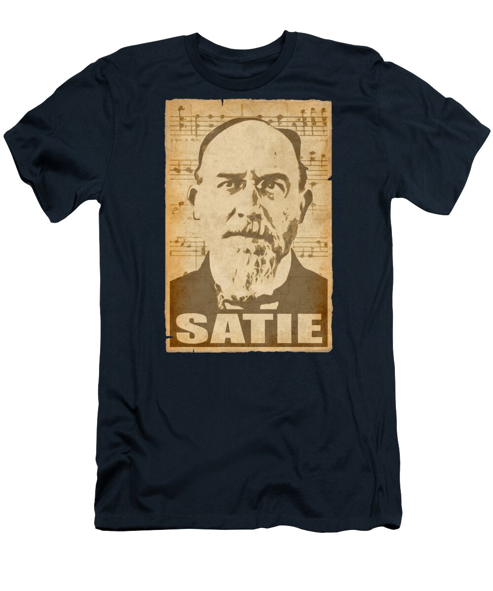 Eric T-Shirt featuring the digital art Eric Satie musical notes by Filip Schpindel