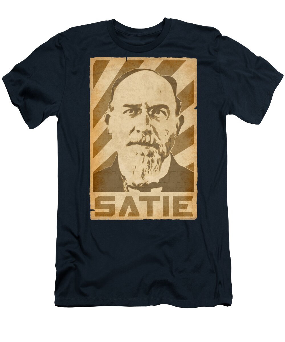 Eric T-Shirt featuring the digital art Eric Satie Retro Propaganda by Filip Schpindel