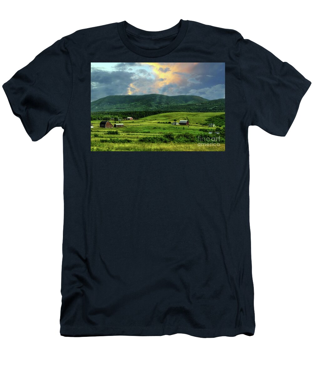 Canada T-Shirt featuring the photograph Farmland Cape Breton Canada by Elaine Manley