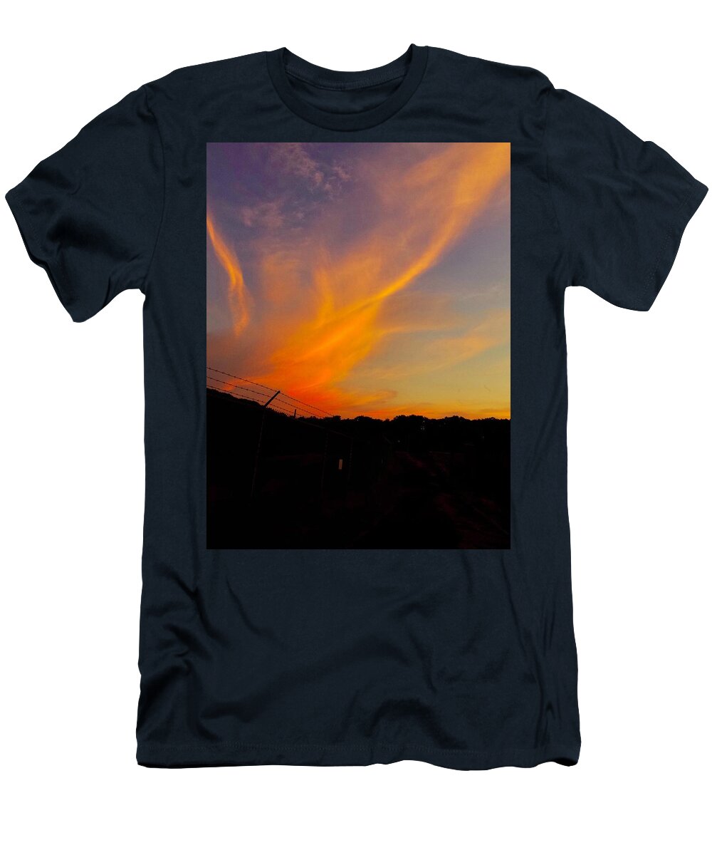 Sunset T-Shirt featuring the photograph Flaming Sunset by Lisa Pearlman