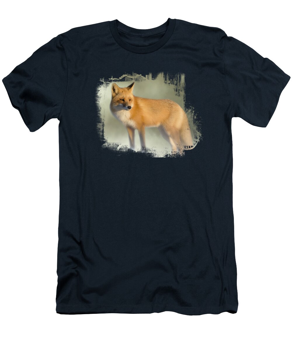 Red Fox T-Shirt featuring the photograph Fluffy Fox by Elisabeth Lucas