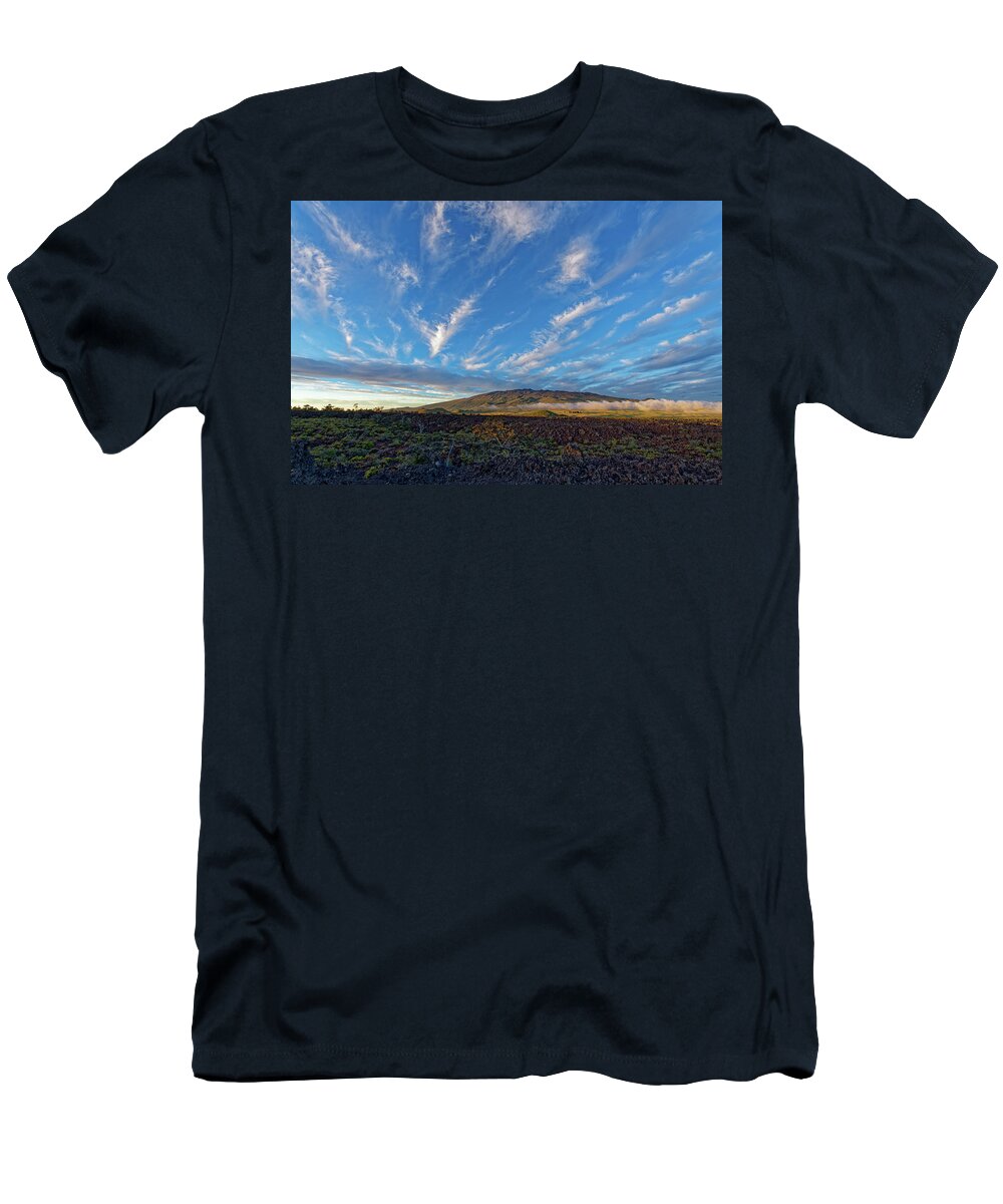Hawai'i Island T-Shirt featuring the photograph Flying Skies Over Mauna Kea by Heidi Fickinger