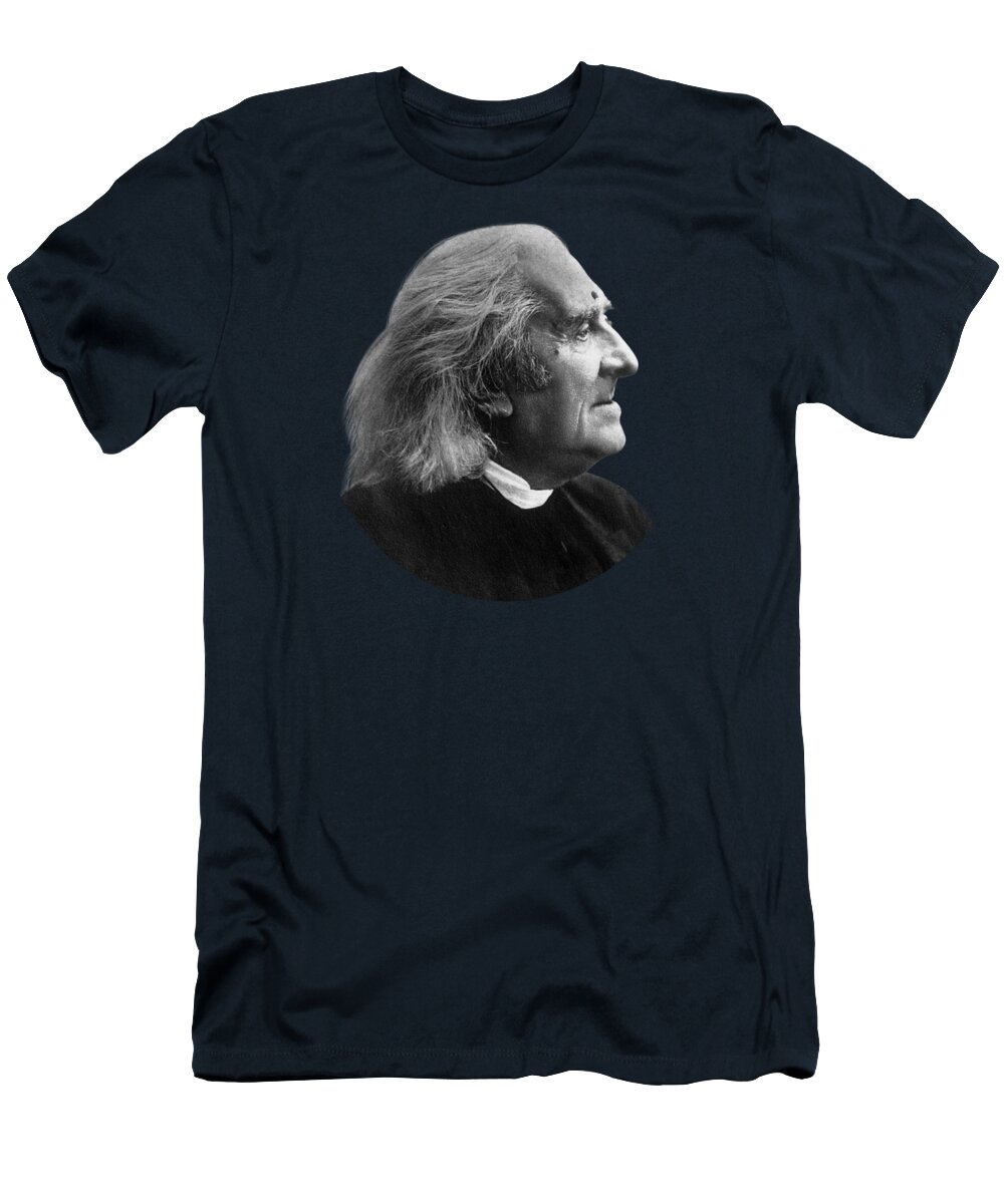 Liszt T-Shirt featuring the photograph Franz Liszt Profile Picture by War Is Hell Store