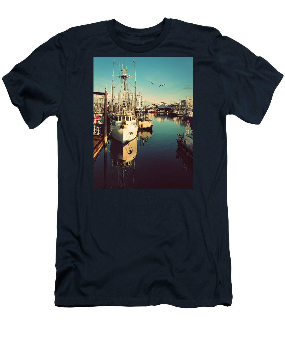 Boats T-Shirt featuring the photograph French Creek Marina by Micki Findlay