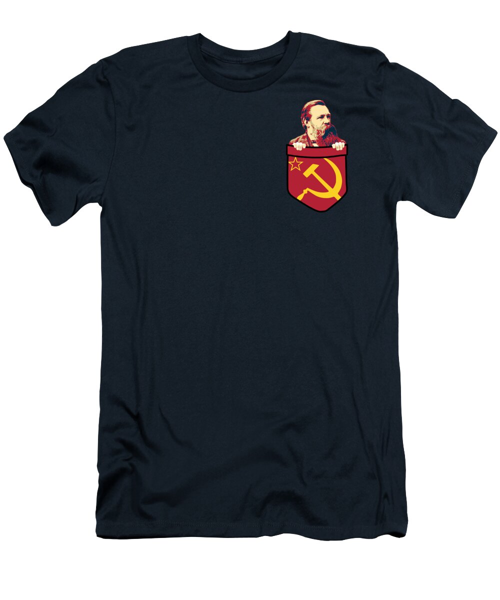 Friedrich T-Shirt featuring the digital art Friedrich Engels In My Pocket by Filip Schpindel
