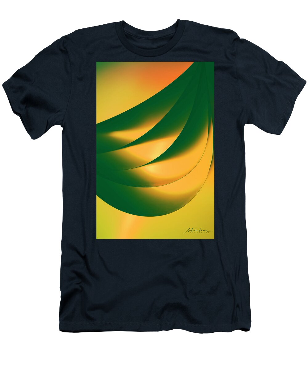 Abstract Photography T-Shirt featuring the photograph From yellow to green paper by Silvia Marcoschamer