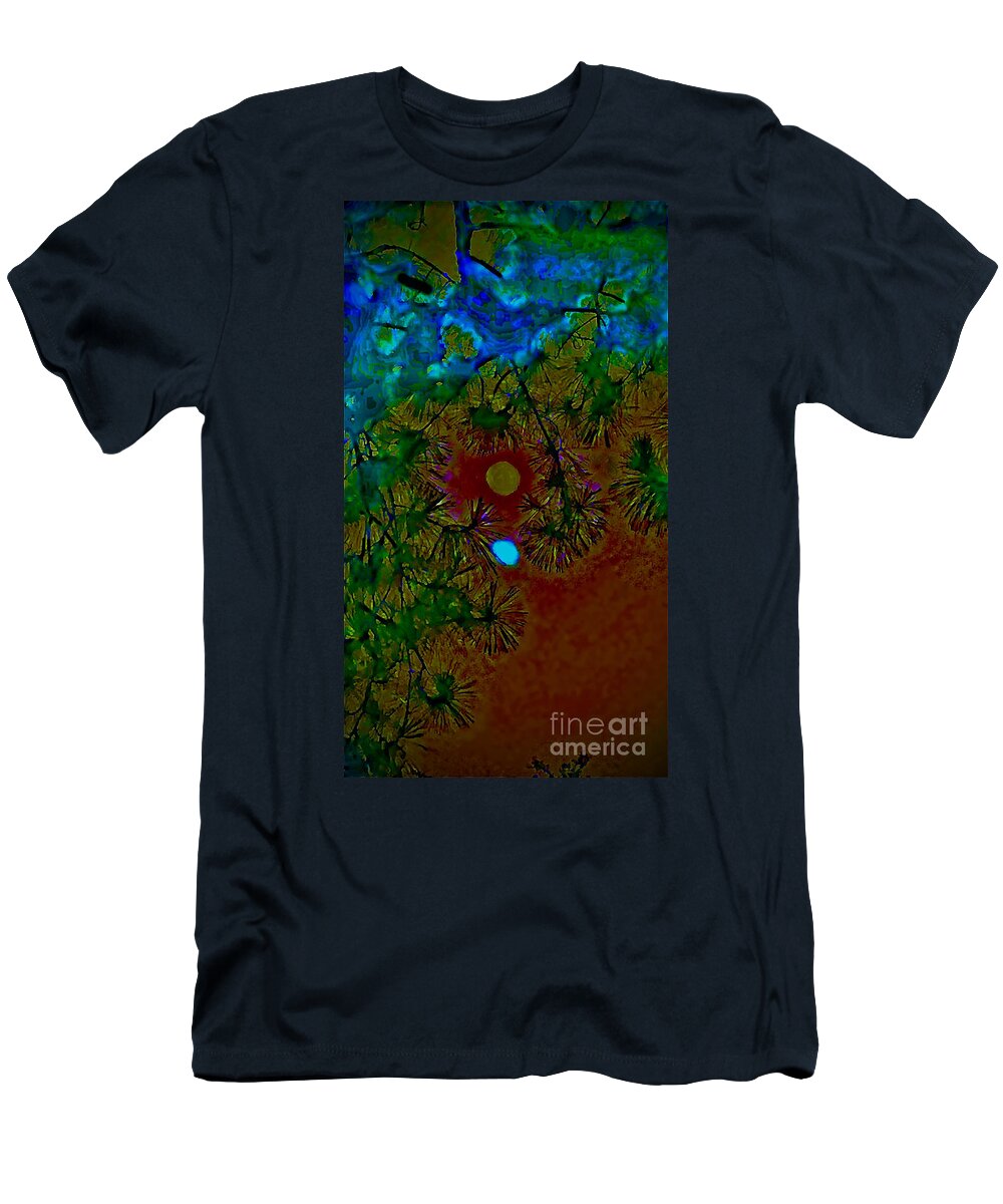 Asian Influence Bold Glitter T-Shirt featuring the digital art Full Moon by Glenn Hernandez