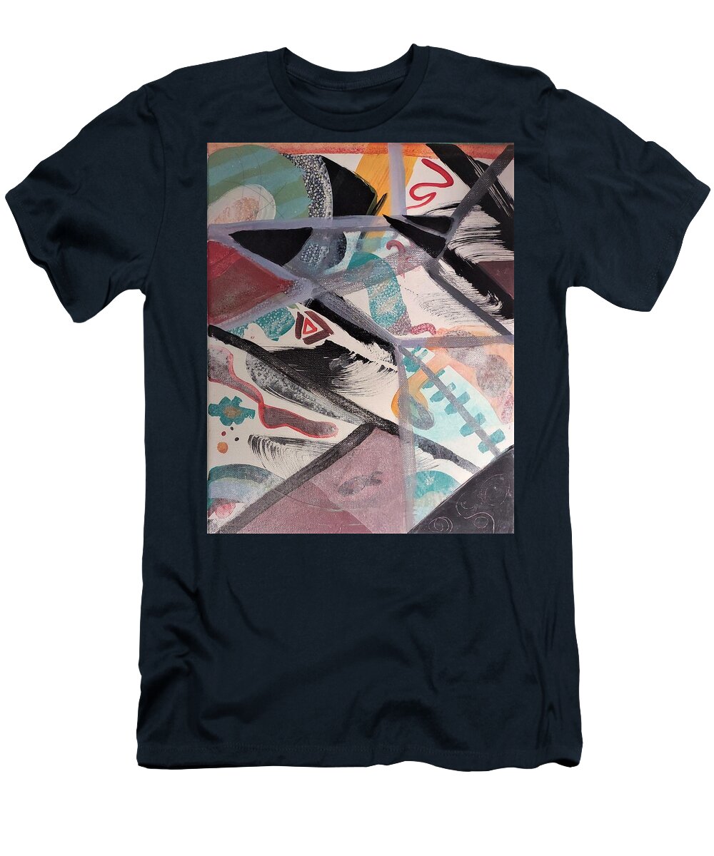 Abstract T-Shirt featuring the painting Geometric Design by Suzanne Berthier