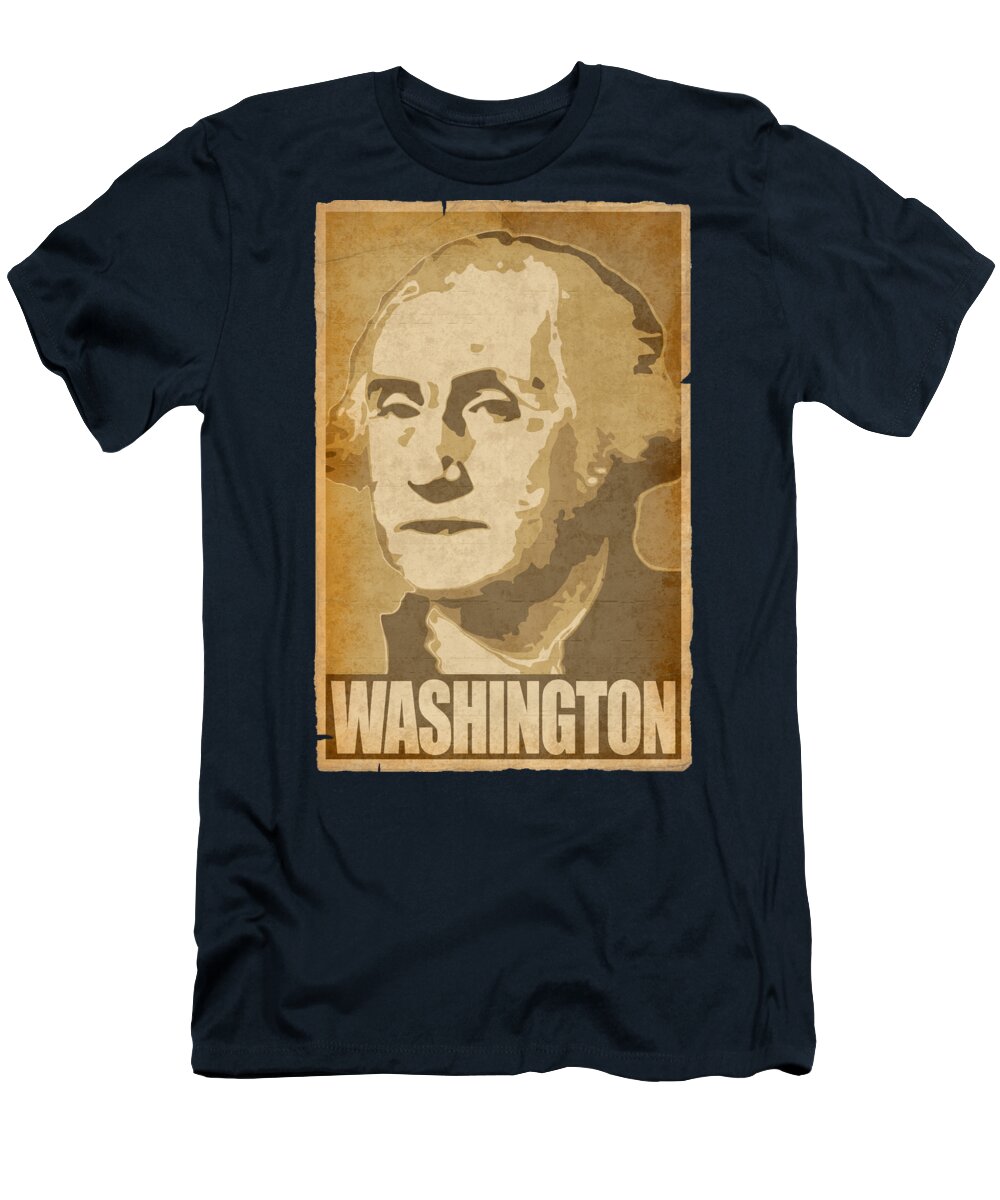 George T-Shirt featuring the digital art George Washington Propaganda Poster Pop Art by Filip Schpindel