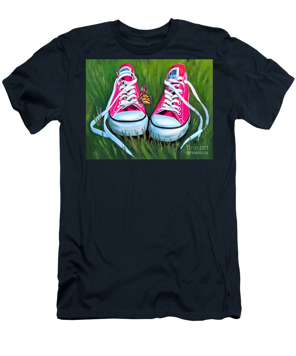 Sneakers T-Shirt featuring the painting Girls Chucks by Tammy Lee Bradley