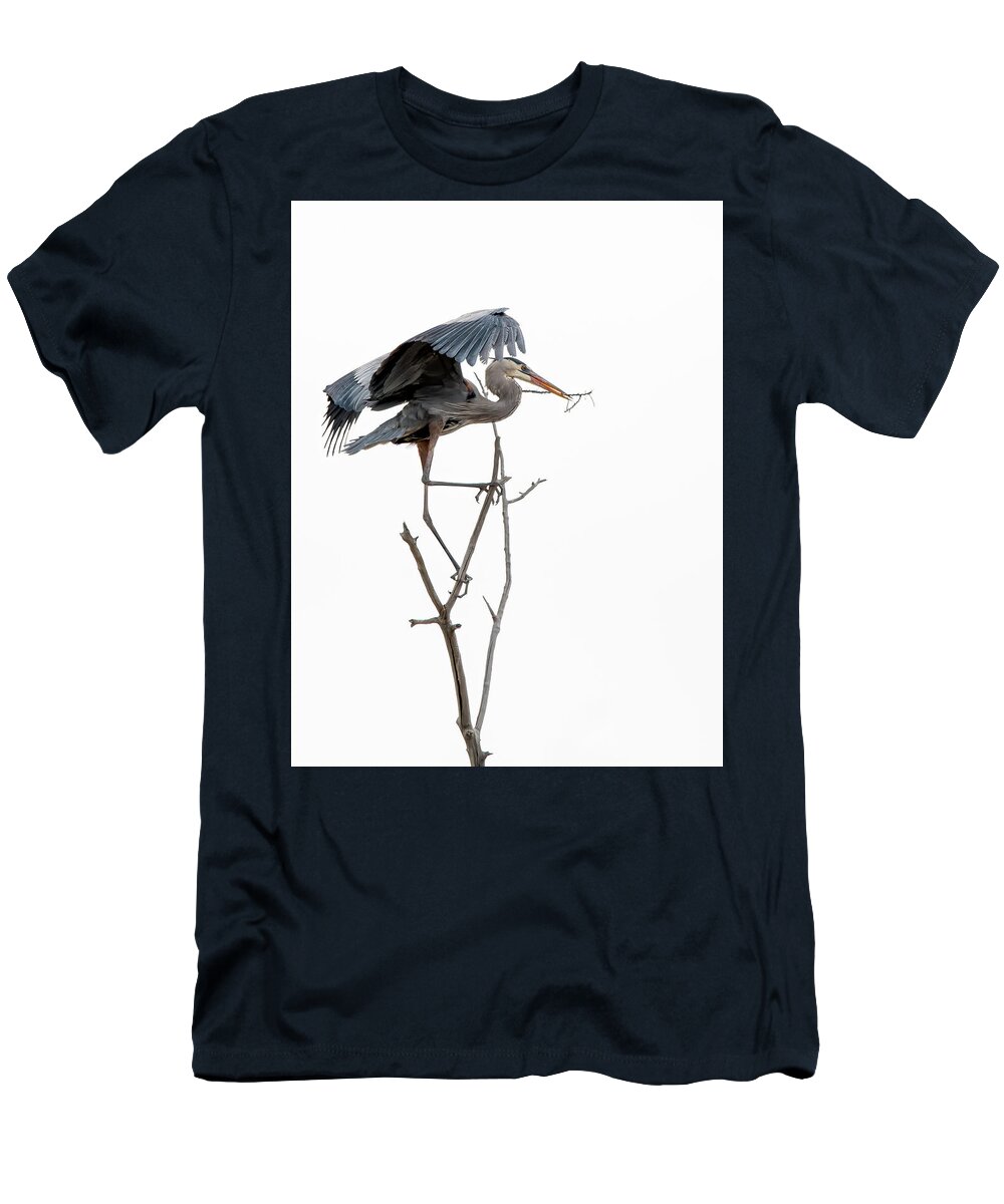 Stillwater Wildlife Refuge T-Shirt featuring the photograph Great Blue Heron 8 by Rick Mosher