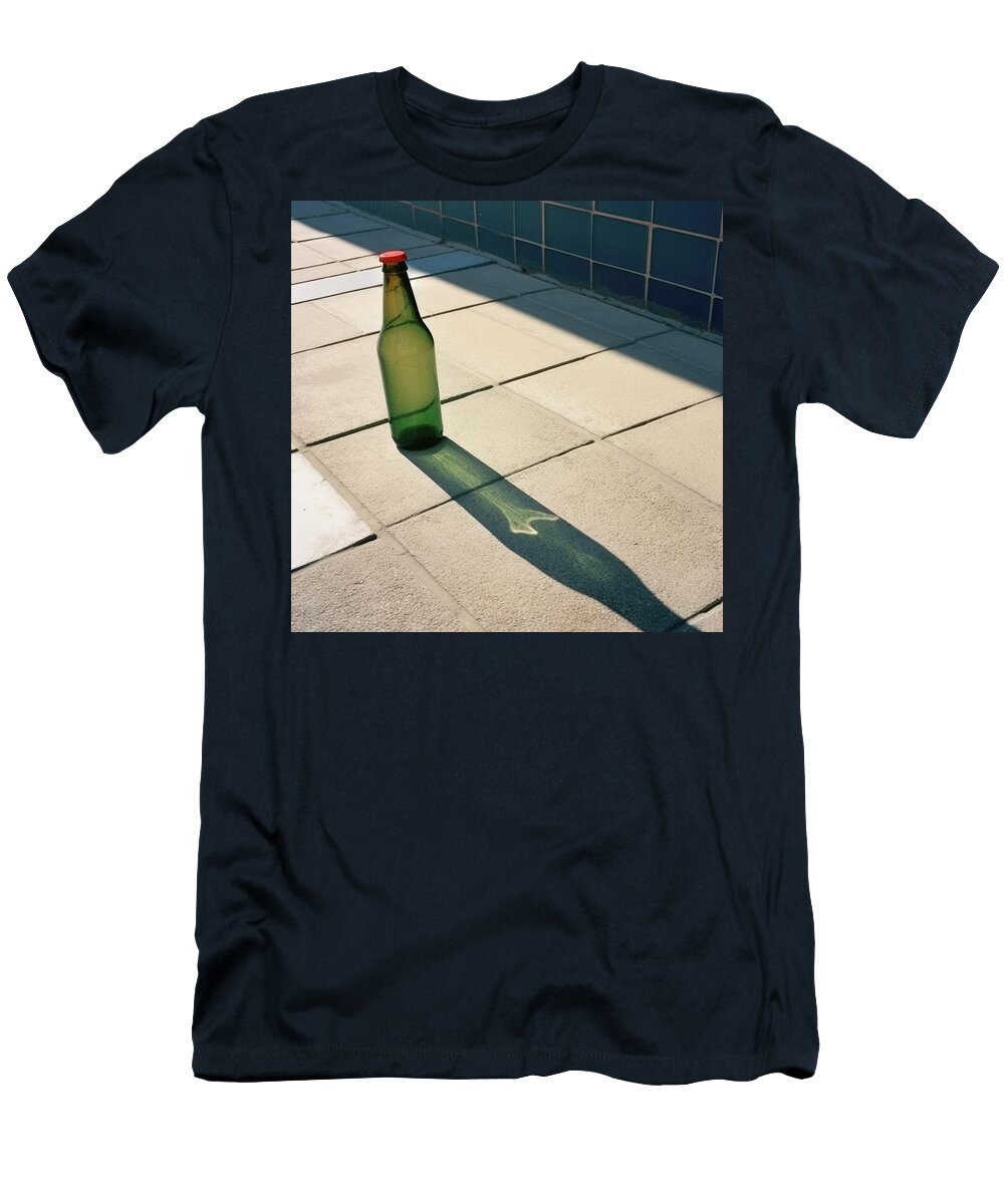 Art T-Shirt featuring the digital art Green Glass Soda Bottle by YoPedro