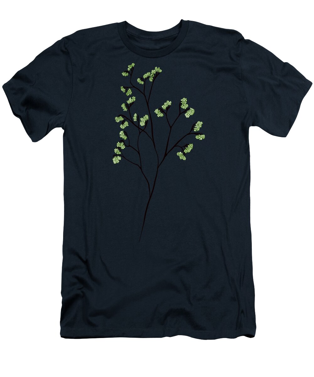 Green Plant T-Shirt featuring the digital art Green Plant Minimalist Botanical Art by Boriana Giormova