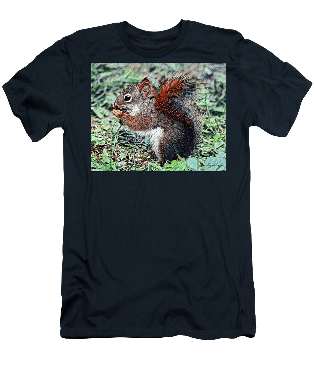 Squirrel T-Shirt featuring the digital art Ground Squirrel by Pennie McCracken