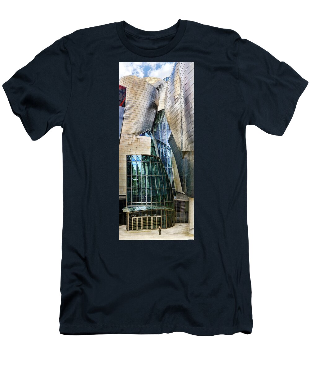 Guggenheim T-Shirt featuring the photograph Guggenheim Museum Bilbao Entrance Cropped by Weston Westmoreland