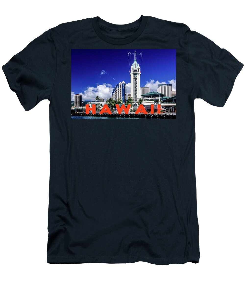 Hawaii T-Shirt featuring the photograph Hawaii 40, The Aloha Tower by John Seaton Callahan