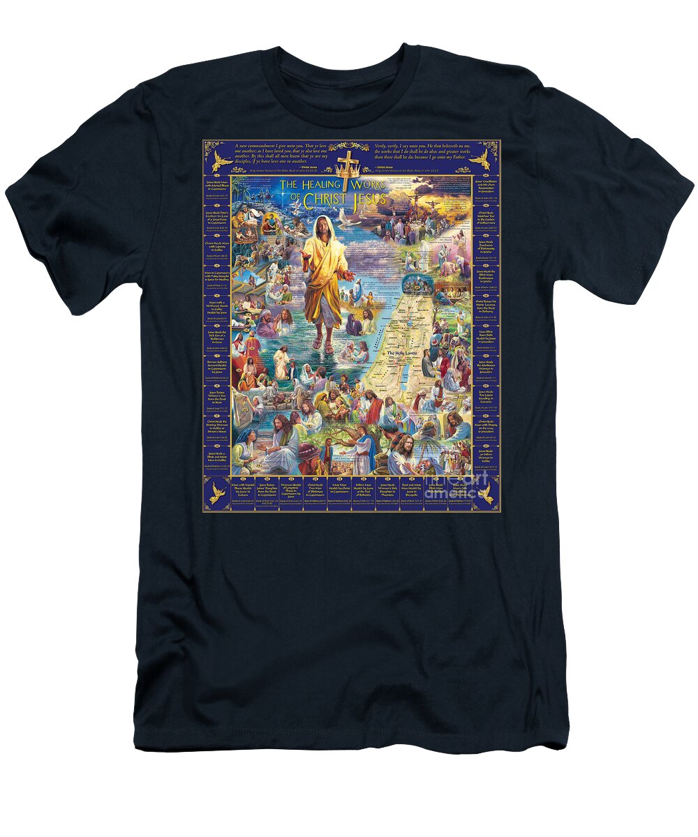 Jesus T-Shirt featuring the painting Healings of Christ Jesus by Randy Green