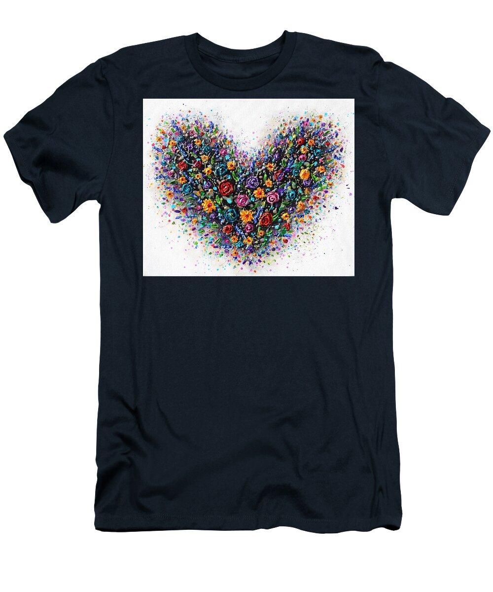 Heart T-Shirt featuring the painting Heart of Hope by Amanda Dagg