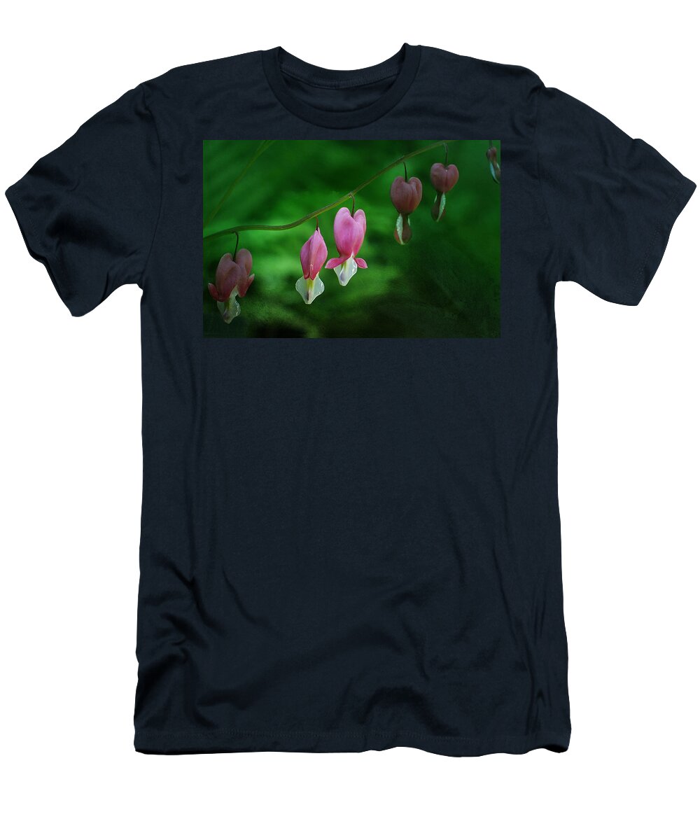 Dicentra T-Shirt featuring the photograph Hearts of Spring by Moira Law