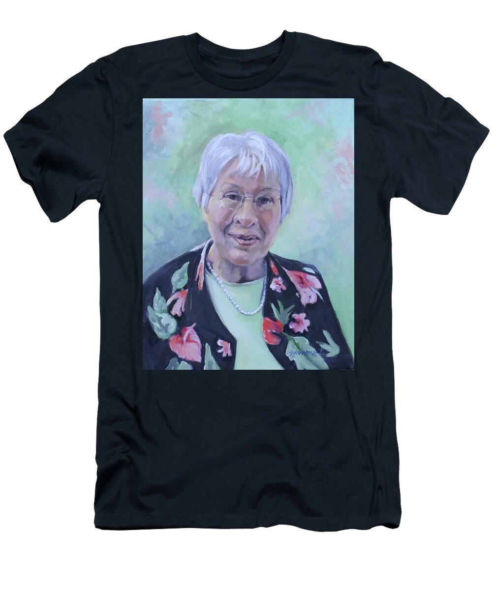 Portrait Of Helen T-Shirt featuring the painting Helen by Synnove Pettersen
