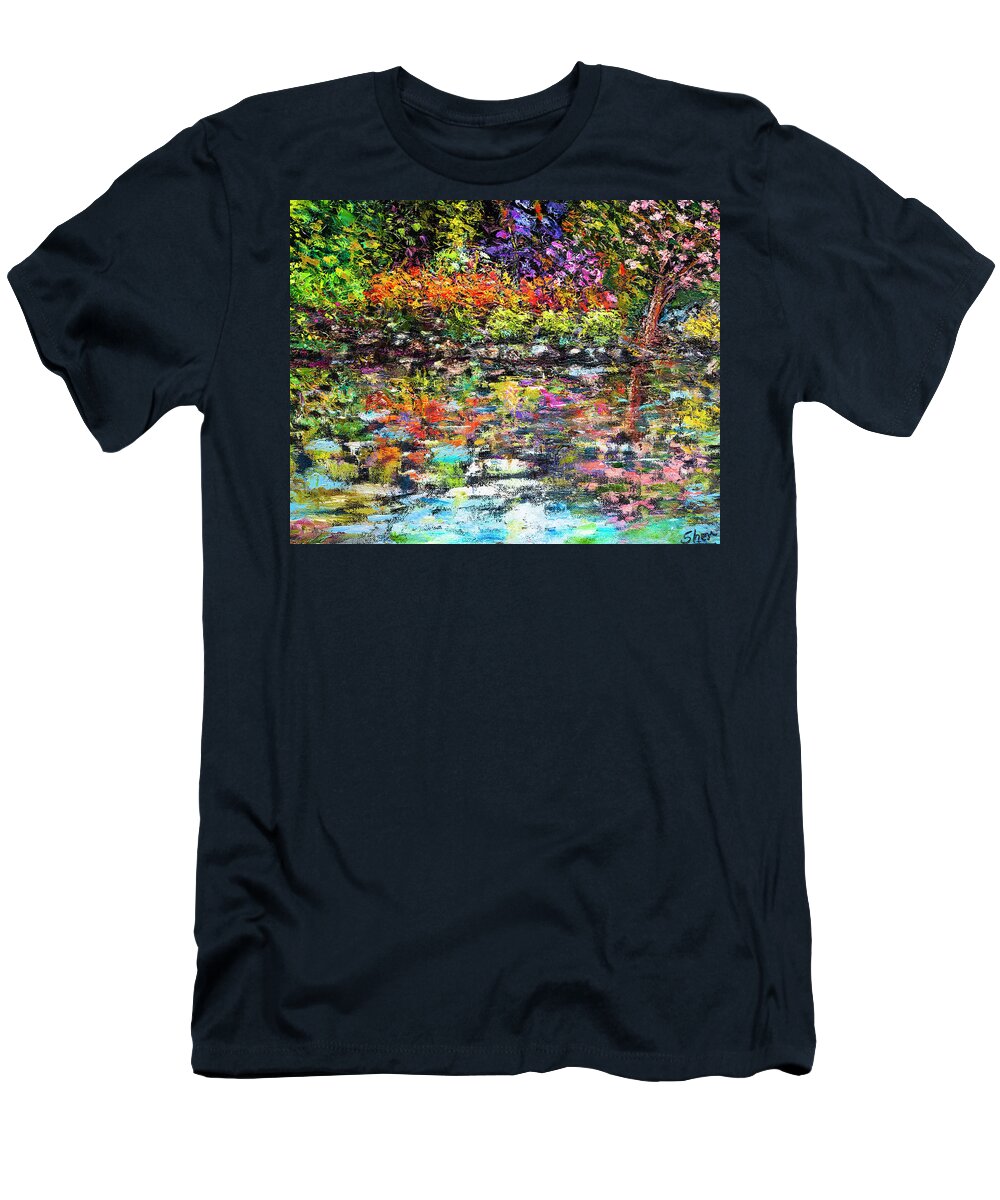 Art - Oil On Canvas T-Shirt featuring the painting Hidden Peace by Sher Nasser