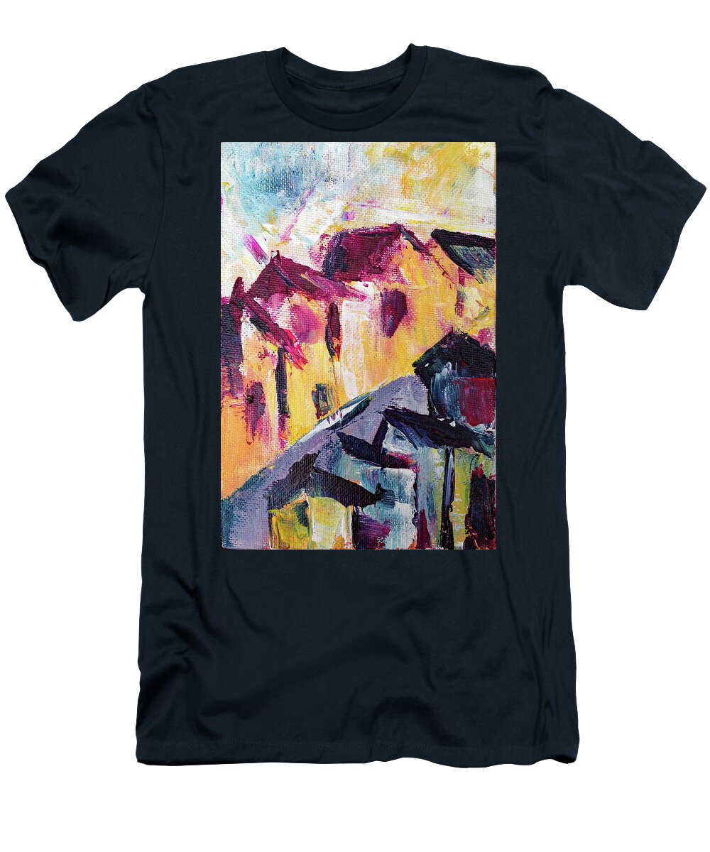 Solvang T-Shirt featuring the painting Impression of Solvang by Roxy Rich