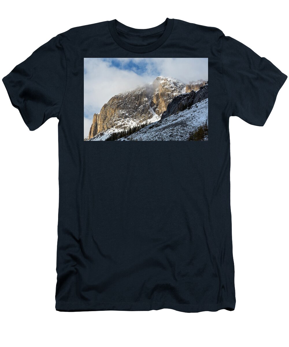 Mountain Landscape T-Shirt featuring the photograph In the clouds - 13 - French Alps by Paul MAURICE