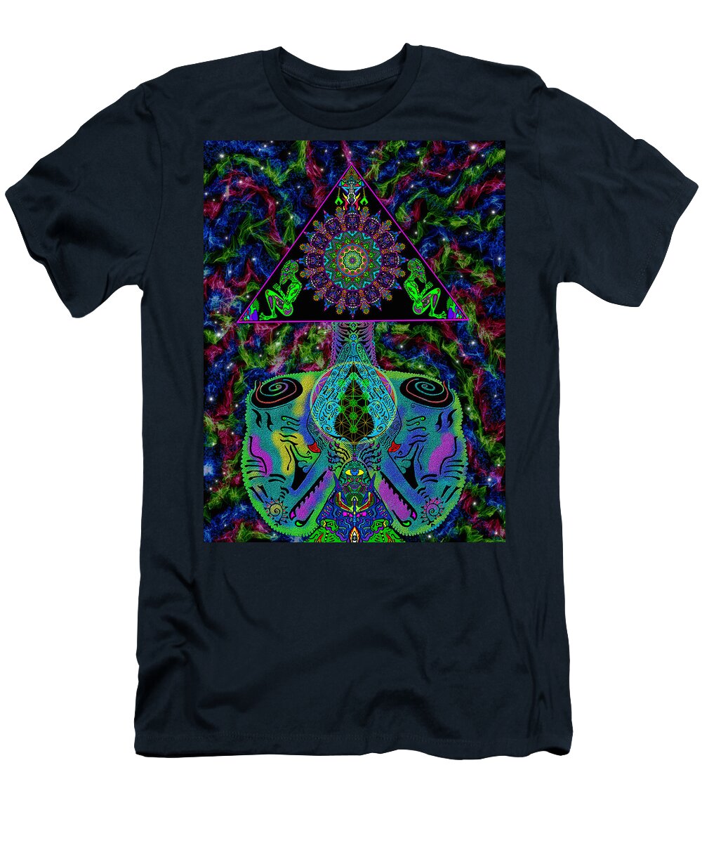 Visionary T-Shirt featuring the mixed media InnerSpace369 by Myztico Campo