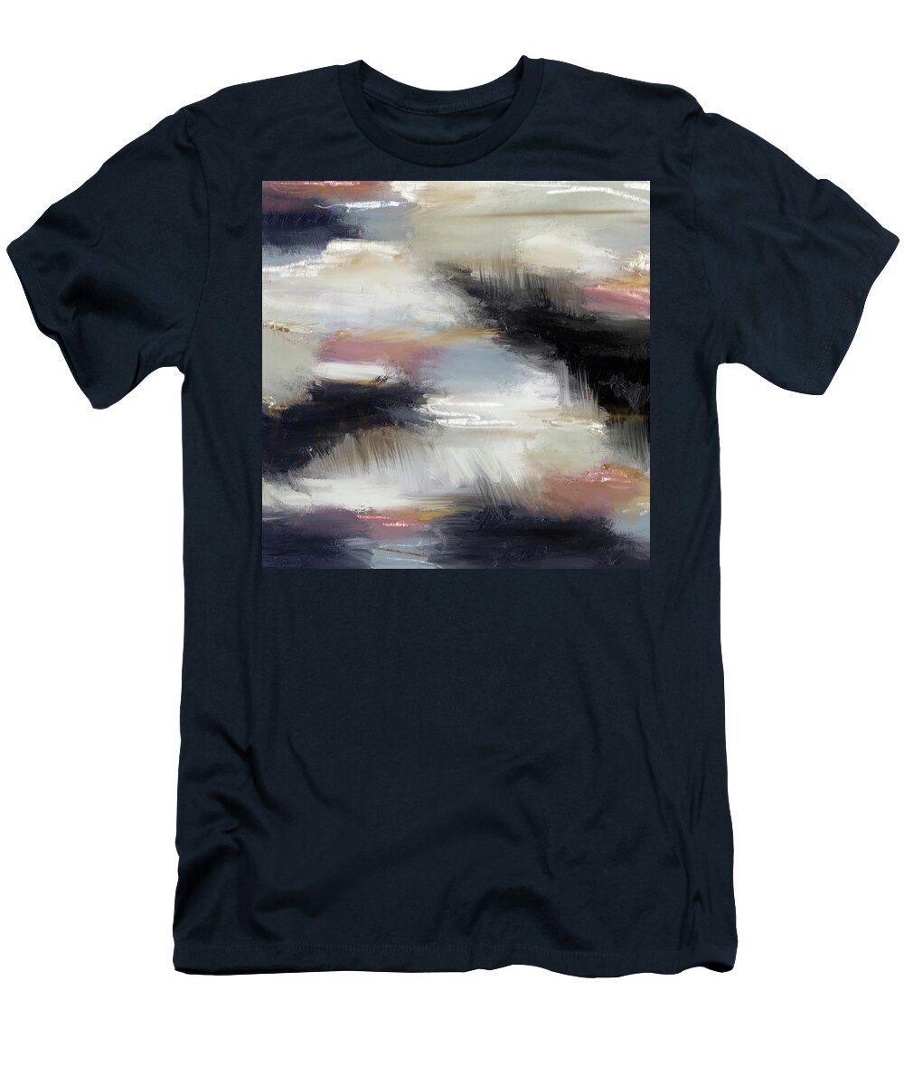 Painterly T-Shirt featuring the painting Is the storm clearing Painterly Abstract 7 by Itsonlythemoon -