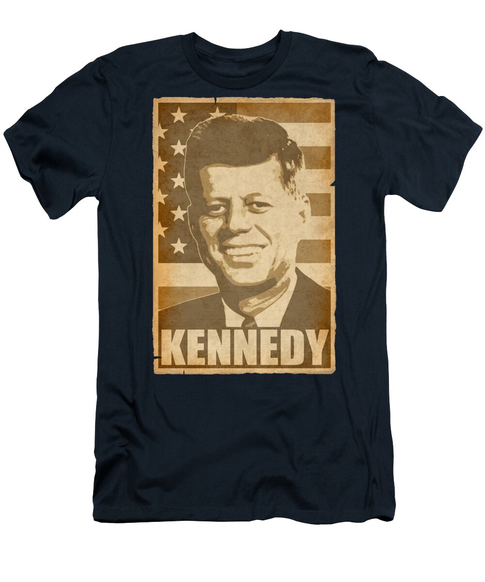 John T-Shirt featuring the digital art John F Kennedy JFK American Pop Art by Filip Schpindel