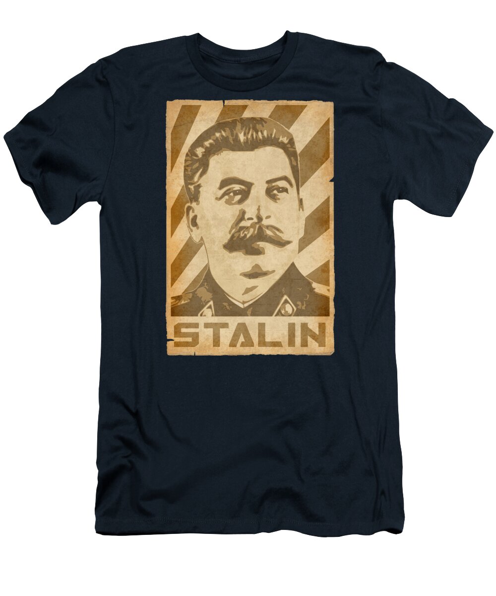 Joseph T-Shirt featuring the digital art Joseph Stalin Propaganda Poster by Megan Miller