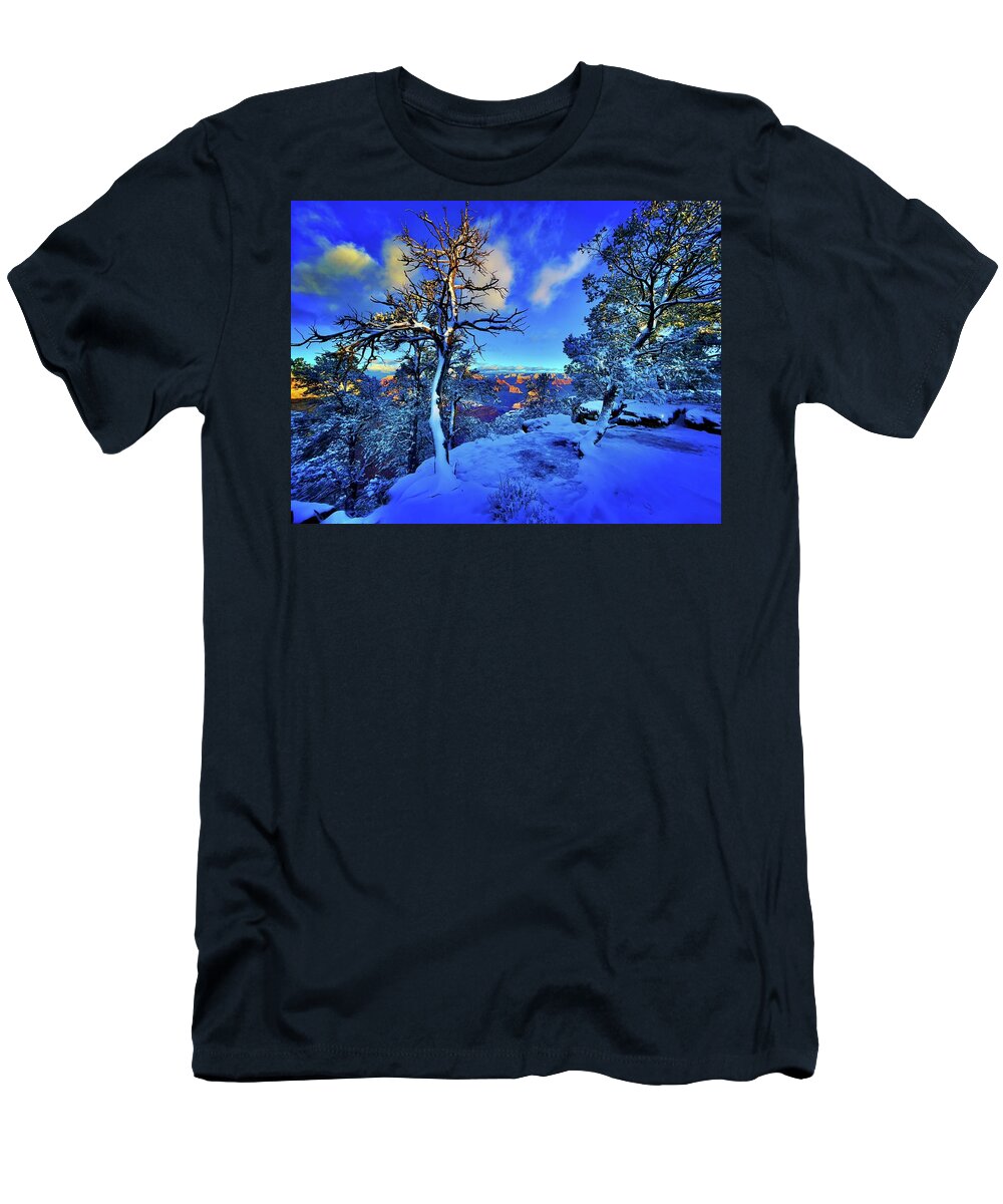 Landscape T-Shirt featuring the photograph Just Beyond The Pines by Kevyn Bashore