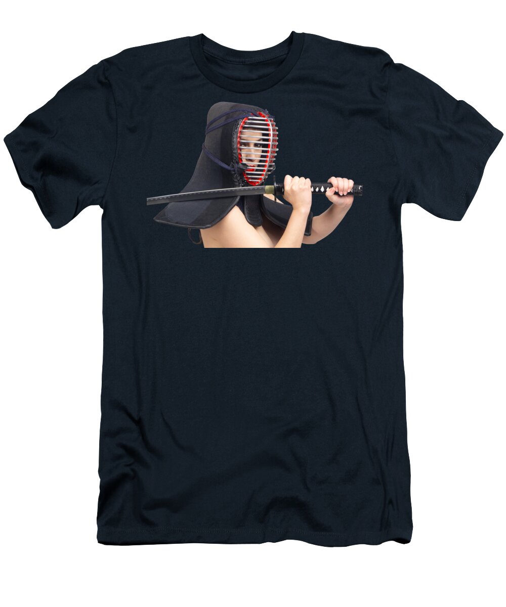 Amazon T-Shirt featuring the photograph Japanese, Kendo Fighter by Hanna Hajjar