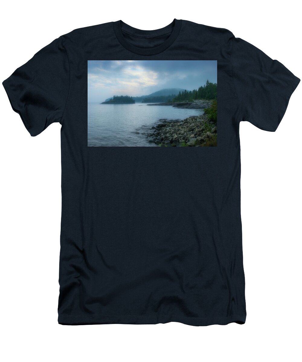 Mist T-Shirt featuring the photograph Lake Superior Shoreline by Robert Carter