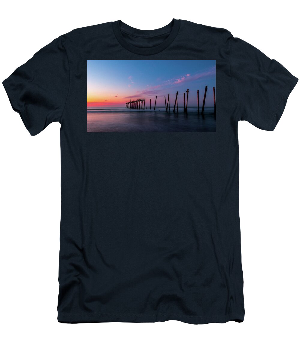 59th Pier T-Shirt featuring the photograph Landscape Ocean Sunrise by Louis Dallara