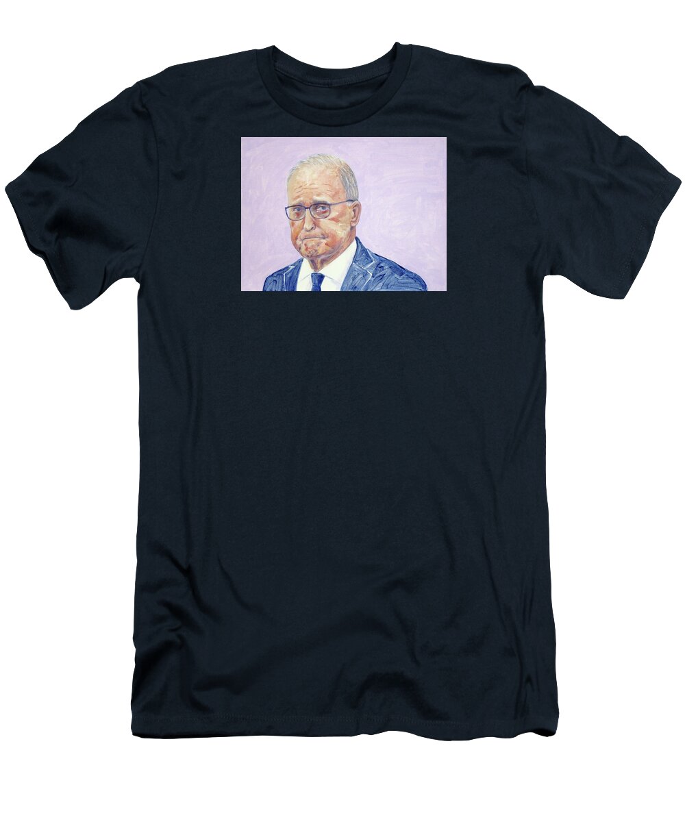 Larry Kudlow T-Shirt featuring the painting Larry Kudlow by Kazumi Whitemoon