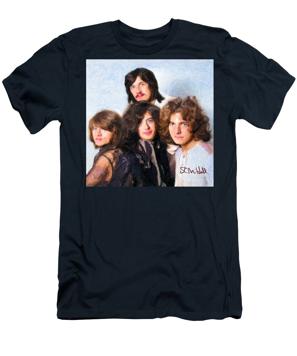 Led Zeppelin T-Shirt featuring the painting Led Zeppelin #1 by Steve Mitchell
