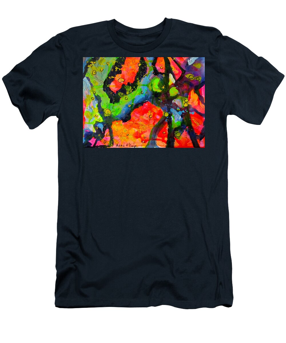 Vivid T-Shirt featuring the painting Lefthand Abstracts Series #8 Things by Barbara O'Toole