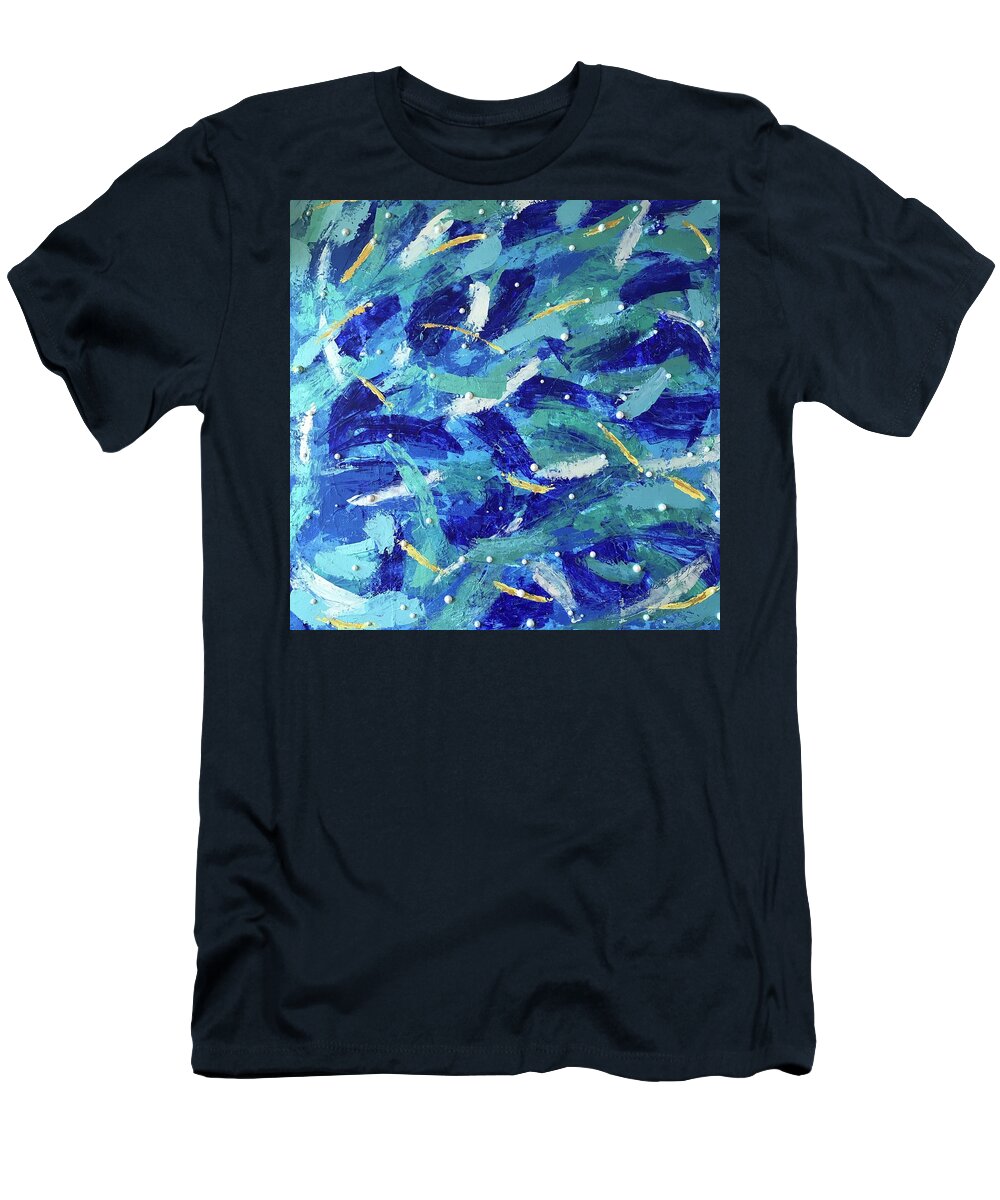 Abstract Art T-Shirt featuring the mixed media Les Michaels by Medge Jaspan