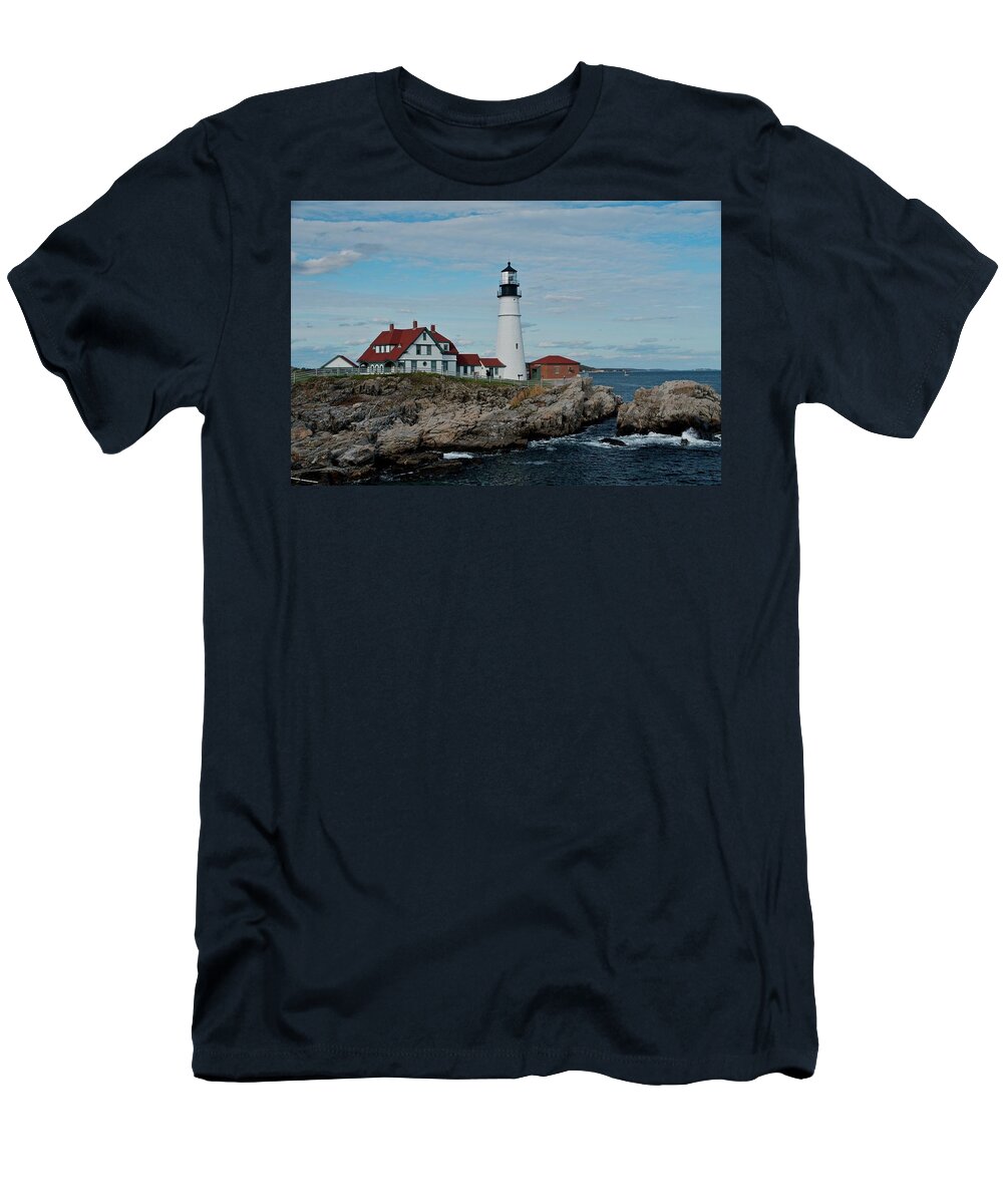Maine T-Shirt featuring the photograph Lighthouse by Dmdcreative Photography