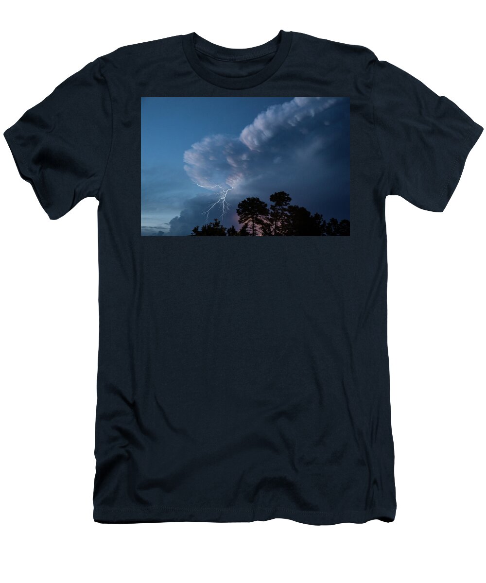 South Carolina T-Shirt featuring the photograph Lightning at Surfside Beach by Joe Granita