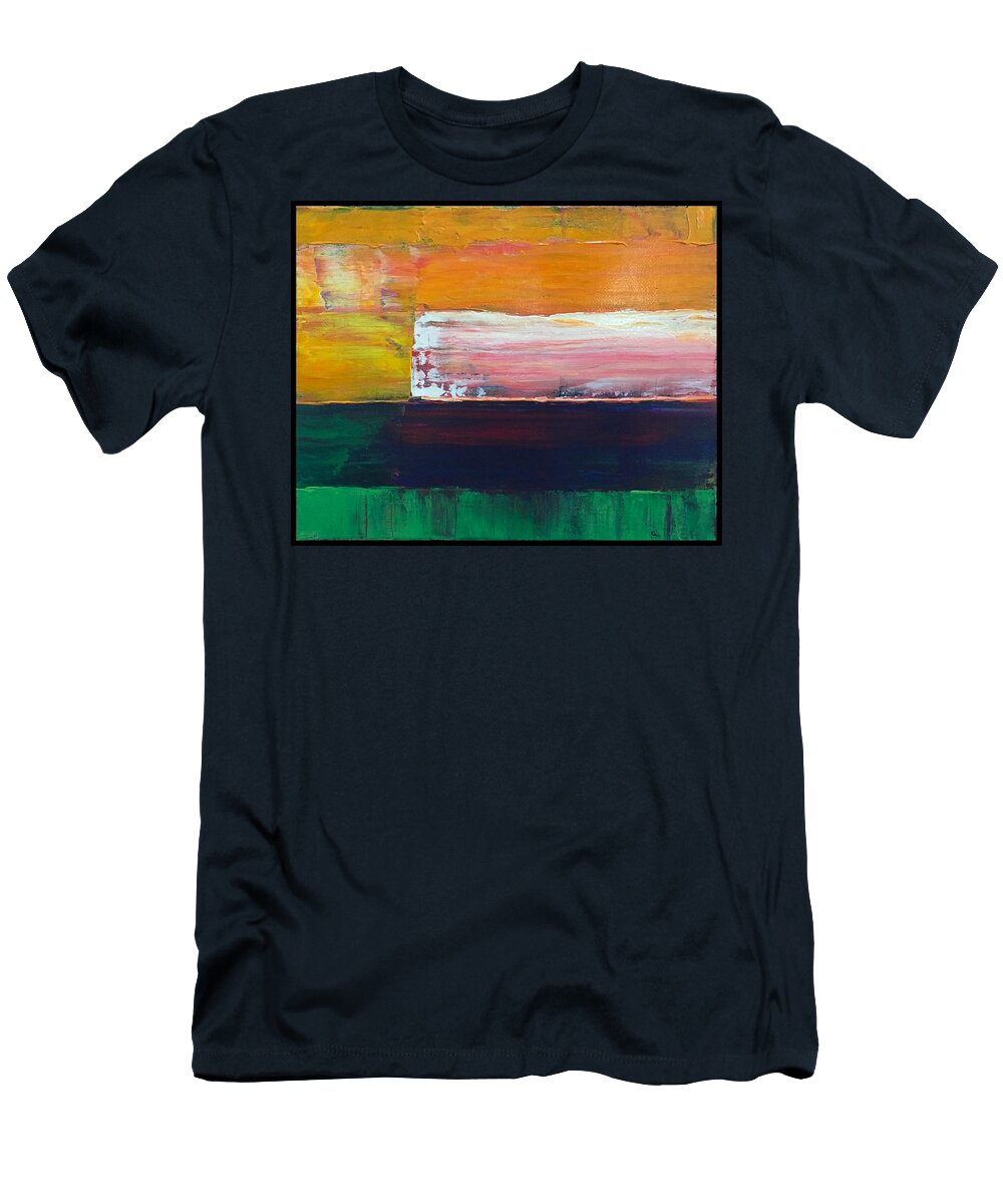 Positive T-Shirt featuring the painting Like a Speeding Train by Linda Bailey