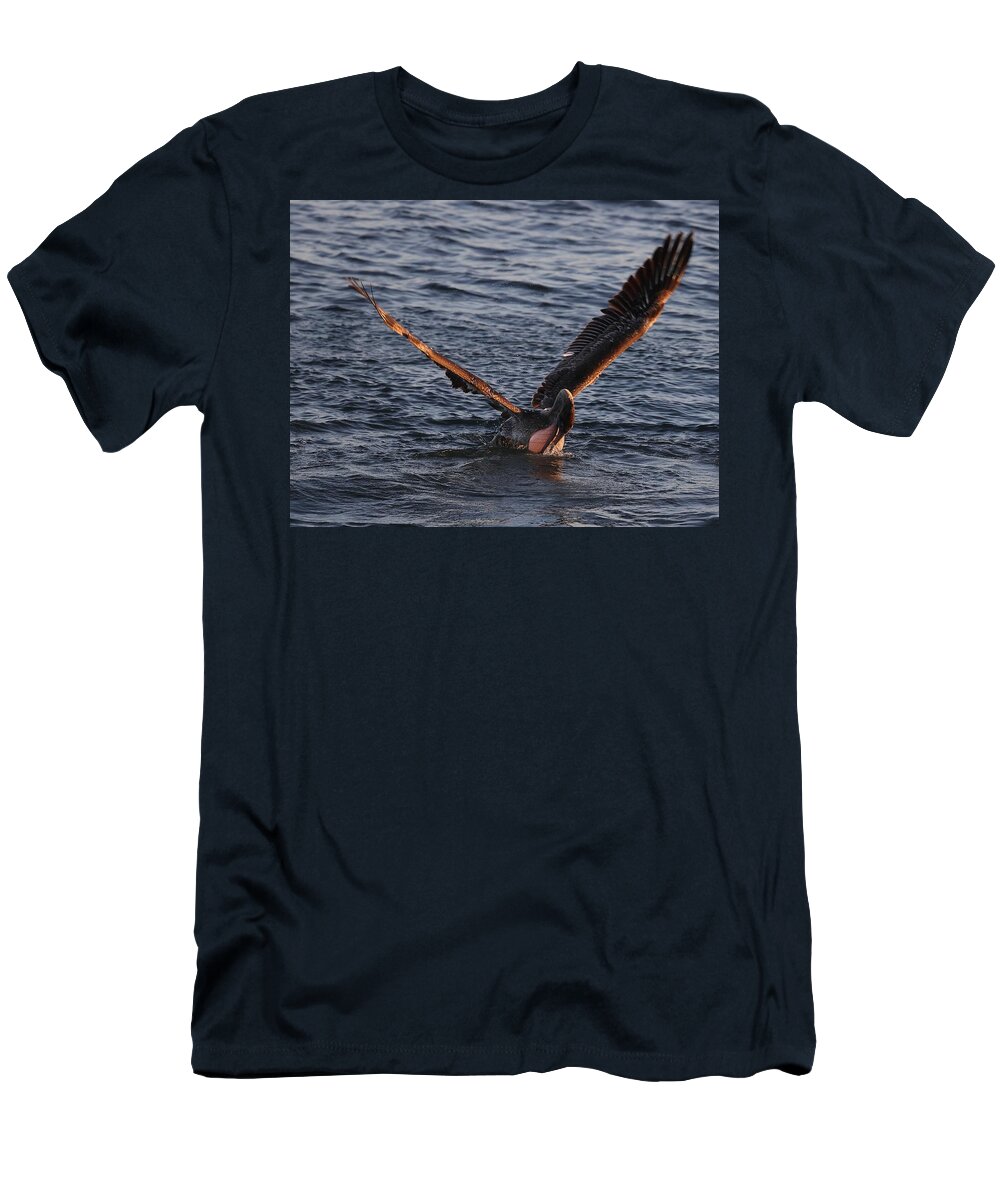 Pelicans T-Shirt featuring the photograph Magnificent Throat Pouch 2 by Mingming Jiang